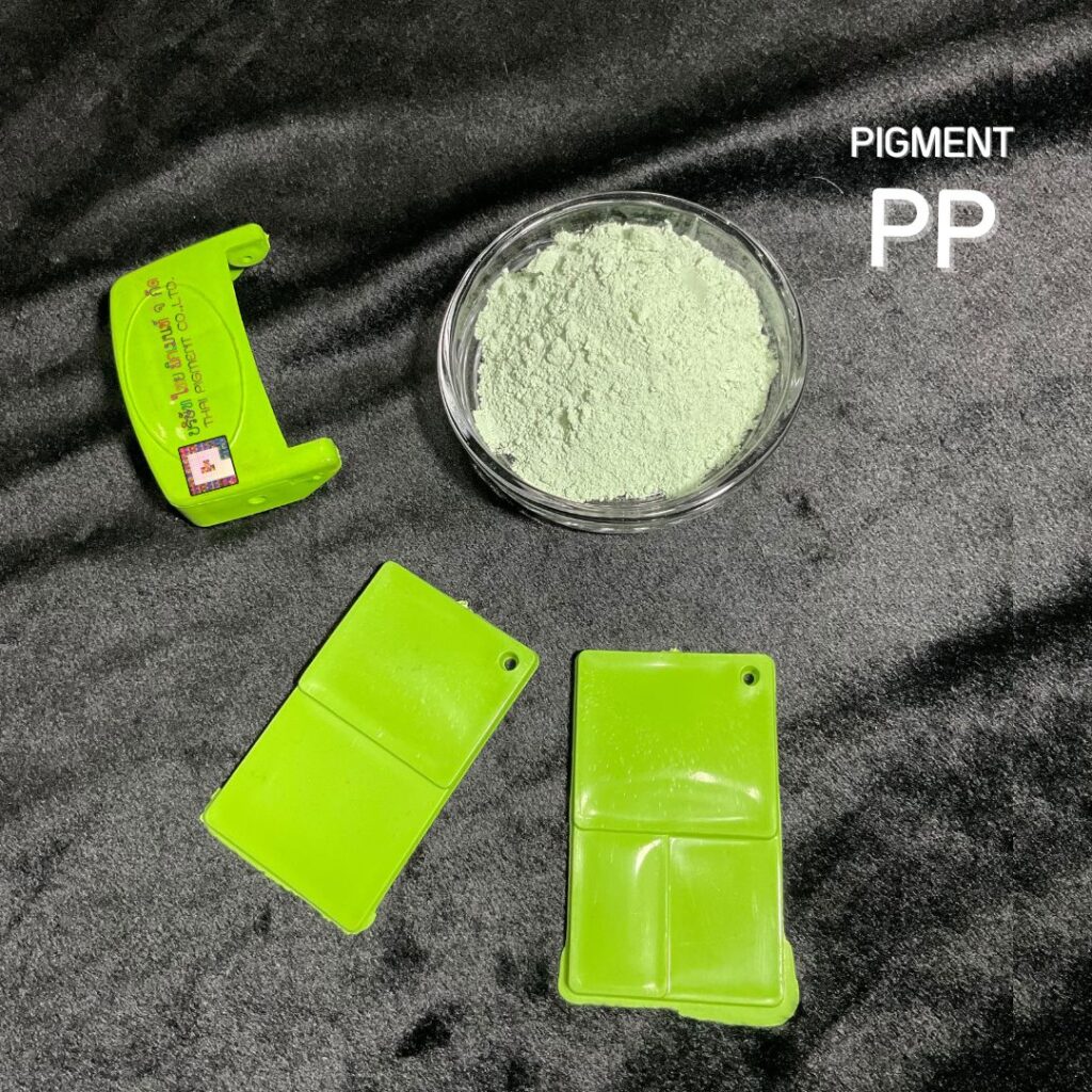สีผงผสมพลาสติกสีเขียวสะท้อนแสงเม็ดPP-food grade Thaipigment