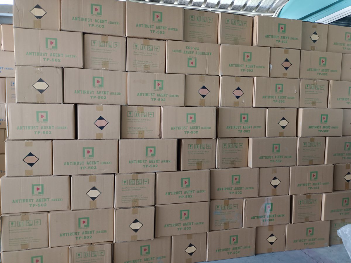 โกดังโรงงานสีผงผสมพลาสติก สเปรย์กันสนิมสีเขียวสำหรับอุตสาหกรรมพลาสติก Thai Pigment